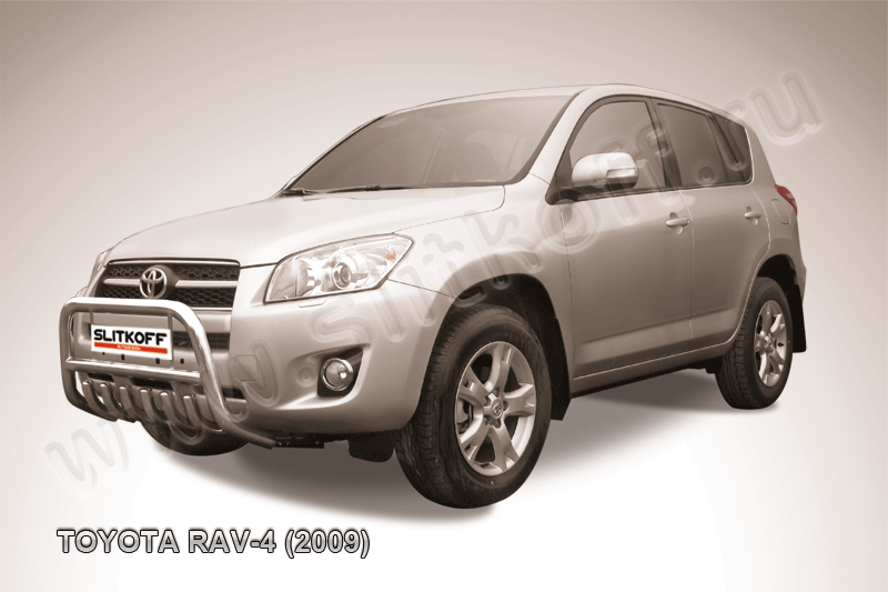 Кенгурятник Slitkoff d57 низкий c защитой картера для Toyota RAV4 III SWB 2009-2010. Артикул TR409-003