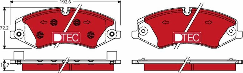 Тормозные колодки TRW DTEC COTEC. Артикул GDB1898DTE