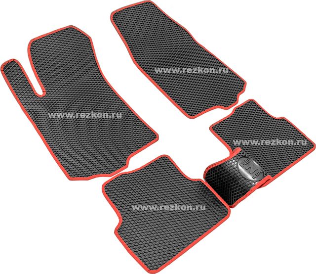 Коврики Rezkon EVA для салона Chevrolet Aveo II T300 2012-2015 Красный кант. Артикул 9012005204