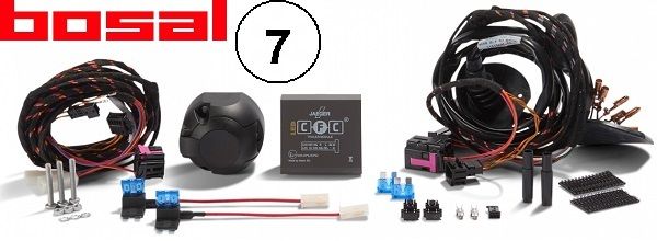 Штатная электрика фаркопа Bosal (полный комплект) 7-полюсная в комплекте с проводами для Mitsubishi Colt 2004-2012. Артикул 004-498