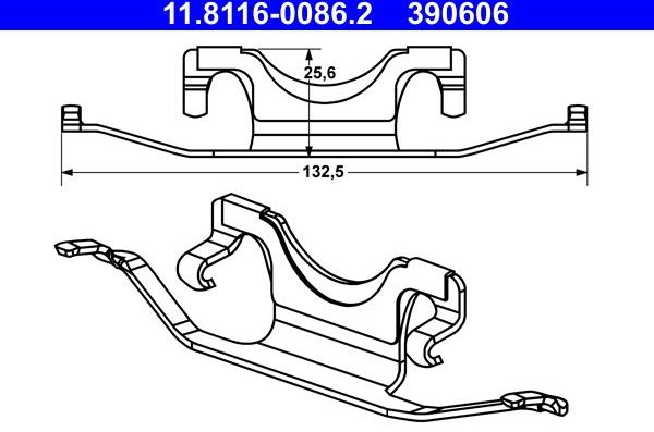 Пружина тормозного суппорта ATE задний для Mercedes-Benz E-Класс III (W211, S211) 2006-2009. Артикул 11.8116-0086.2