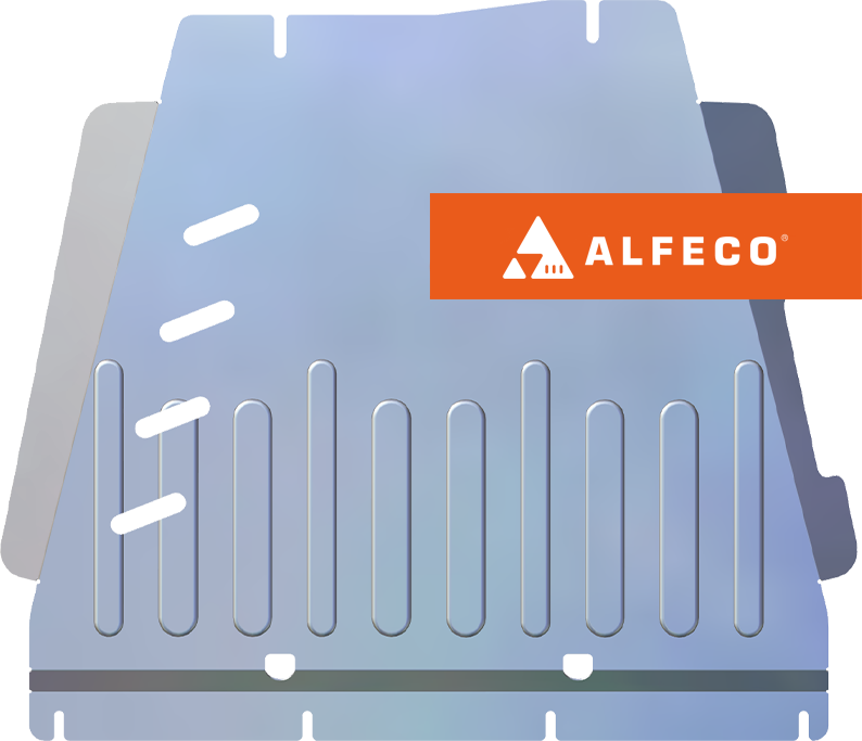 Защита алюминиевая Alfeco (4мм) для КПП Oting Paladin 4WD 2023-2026. Артикул ALF.72.03 AL4