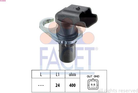 Датчик положения коленвала Facet Made in Italy - OE Equivalent для Peugeot 806 I 1999-2003. Артикул 9.0258