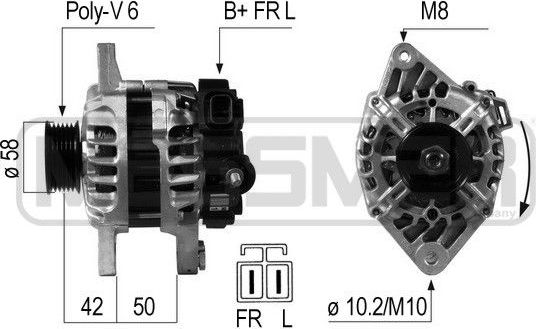 Генератор Era OEM для Kia Cerato II 2009-2013. Артикул 210649
