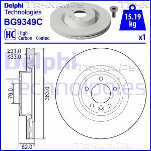 Тормозной диск Delphi. Артикул BG9349C