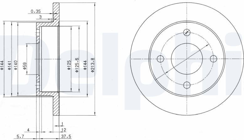 Тормозной диск Delphi. Артикул BG2357