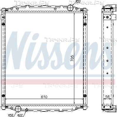 Радиатор охлаждения двигателя Nissens. Артикул 67220A