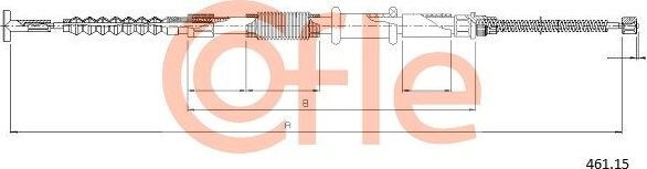 Трос ручника (тросик ручного тормоза) Cofle. Артикул 92.461.15