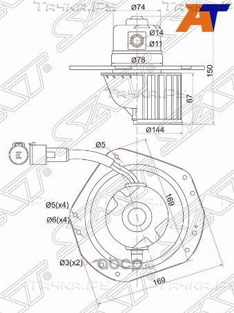 МОТОР ОТОПИЛЕЛЯ САЛОНА DAEWOO NEXIA 96- ST-9616869 (SAT). Артикул ST96168699