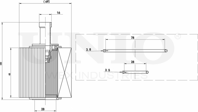 Фильтр масляный (Unio). Артикул FLT-20086