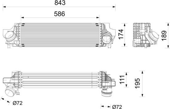 Интеркулер Mahle для MINI Countryman II (F60) 2017-2019. Артикул CI 735 000P