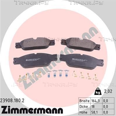 Тормозные колодки Zimmermann. Артикул 23908.180.2