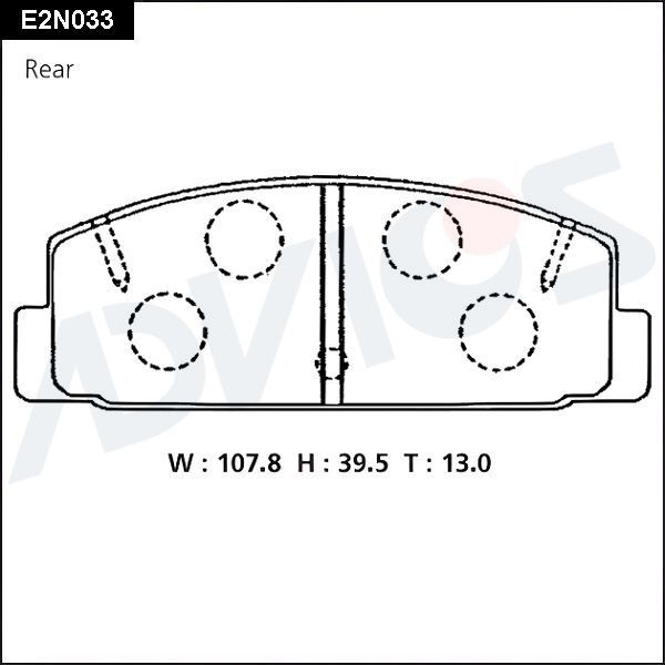 Тормозные колодки Advics задние для Mazda 6 II (GH) 2007-2013. Артикул E2N033