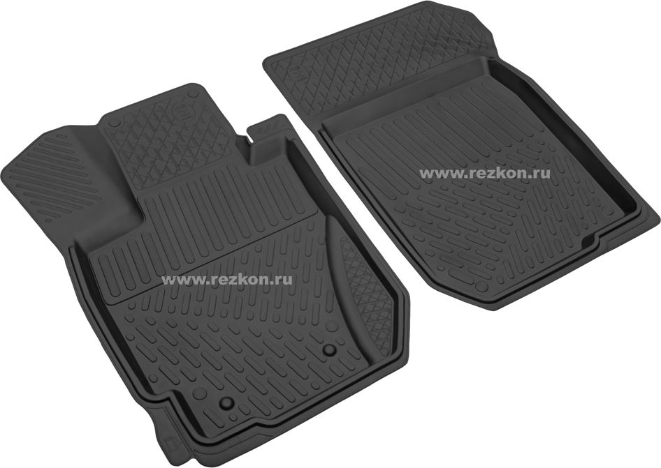 Коврики Rezkon резиновые передние для салона Renault Duster 4WD 2012-2015. Артикул 1529005300