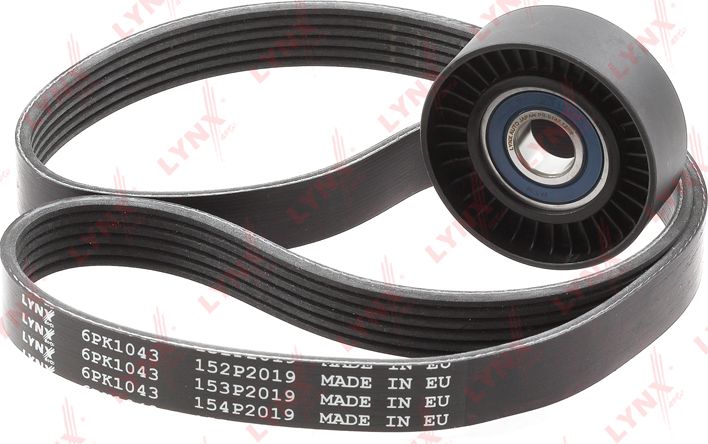 Приводной ремень поликлиновой с роликами (комплект) LYNXauto. Артикул PK-5015