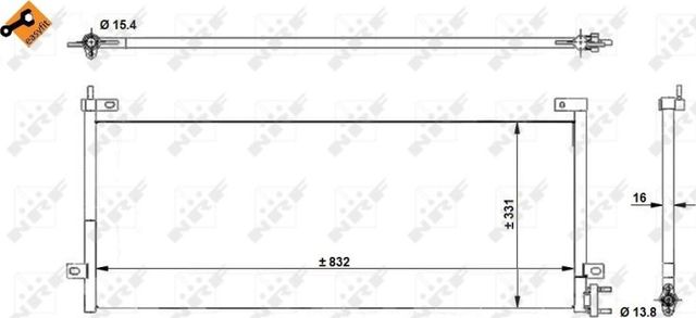 Радиатор кондиционера (конденсатор) NRF EASY FIT для Renault Master II 1998-2001. Артикул 35483