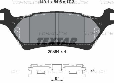 Тормозные колодки Textar. Артикул 2538401