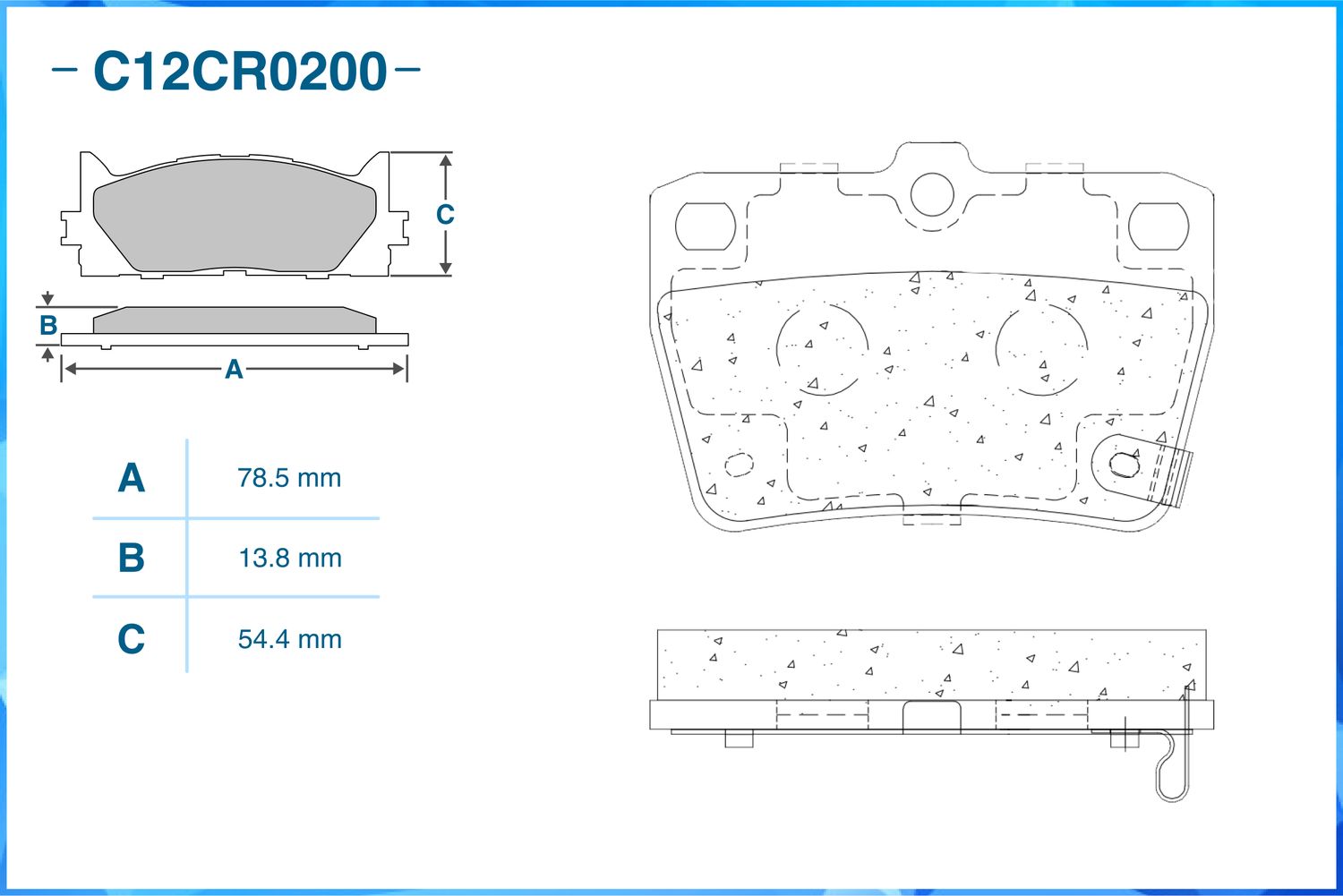 Колодки тормозные задние (Cworks). Артикул C12CR0200