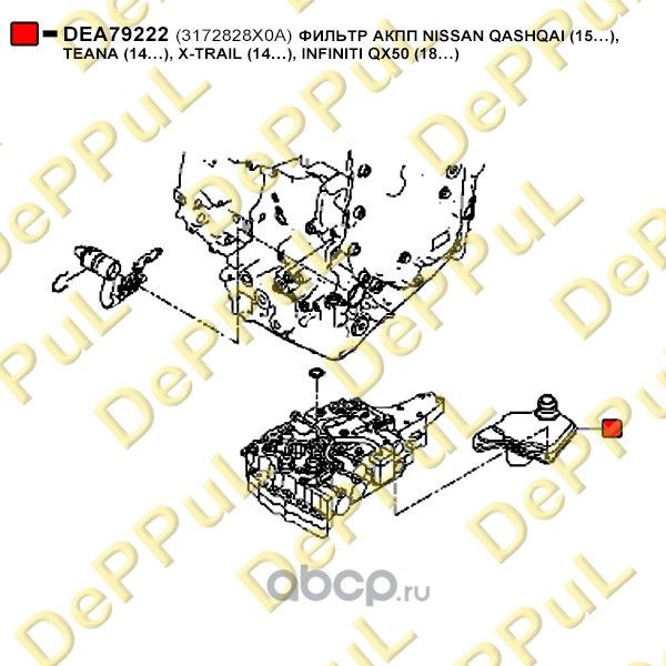 ФИЛЬТР АКПП NISSAN QASHQAI (15), TEANA (14), X-TRAIL (14), INFINITI QX50 (18) (Deppul). Артикул DEA79222