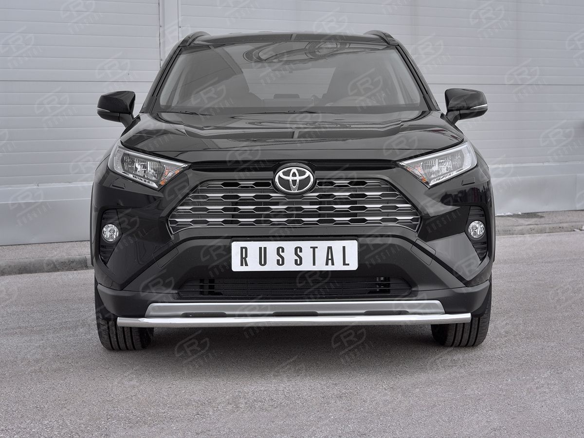 Защита RusStal переднего бампера d42 (секции) для Toyota RAV4 V 2019-2026. Артикул TR4Z-003359