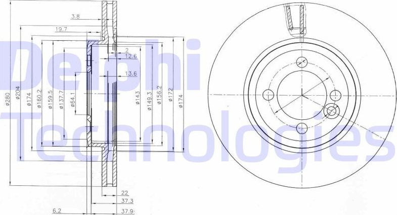 Тормозной диск Delphi. Артикул BG4146C