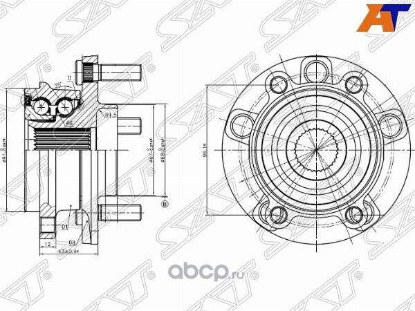 СТУПИЦА FR MAZDA 36CX-5 11- ST-KD35-33-04XC (SAT). Артикул STKD353304XC