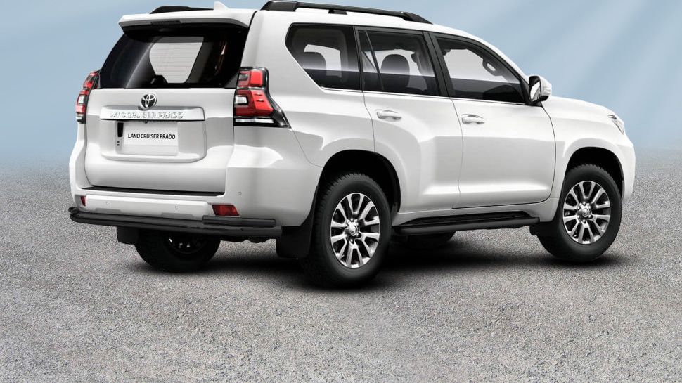 Защита Slitkoff заднего бампера d76+d42 двойная для Toyota Land Cruiser Prado 150 2й Рестайлинг 2017-2026 Черная. Артикул TOP17-011B