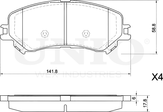Колодки тормозные диск. передние Renault Megane IV 15-, Scenic IV 16-, Espace V 15- (Unio). Артикул BRP-20035