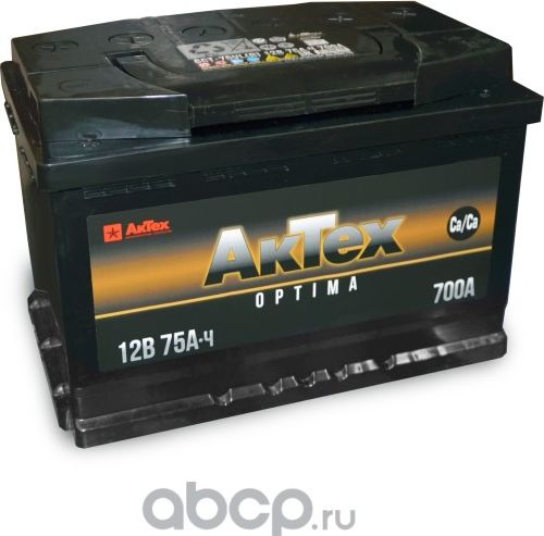 Аккумулятор АКТЕХ OPTIMA 75 А/ч EN 580 А ОП (размер 278-175-190). (Aktex). Артикул ATOPT753R