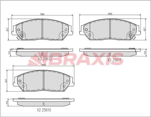 Тормозные колодки Braxis. Артикул AA0739