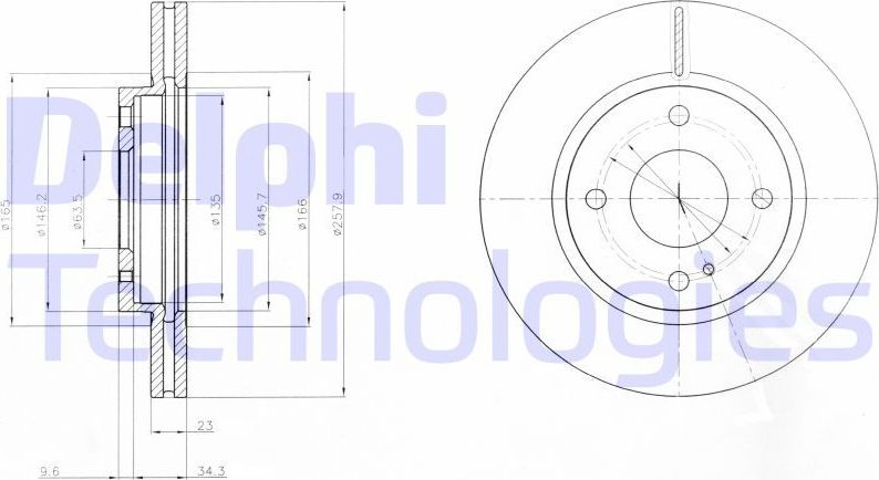 Тормозной диск Delphi. Артикул BG4170