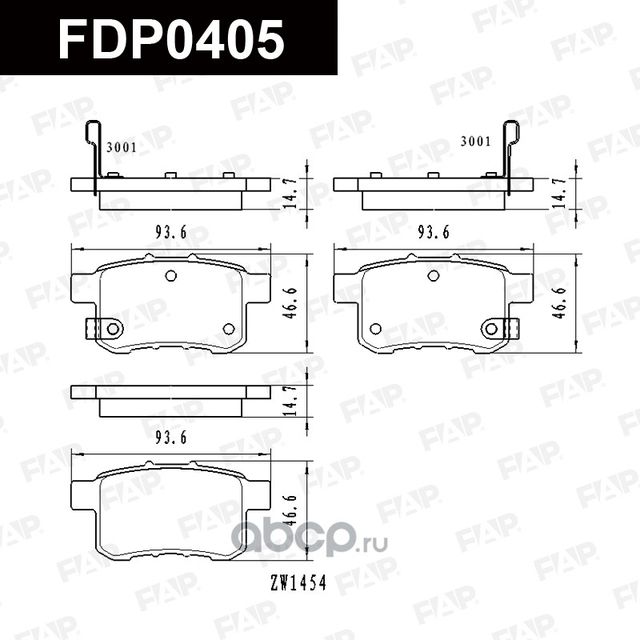 Колодки тормозные задние (FAP). Артикул FDP0405