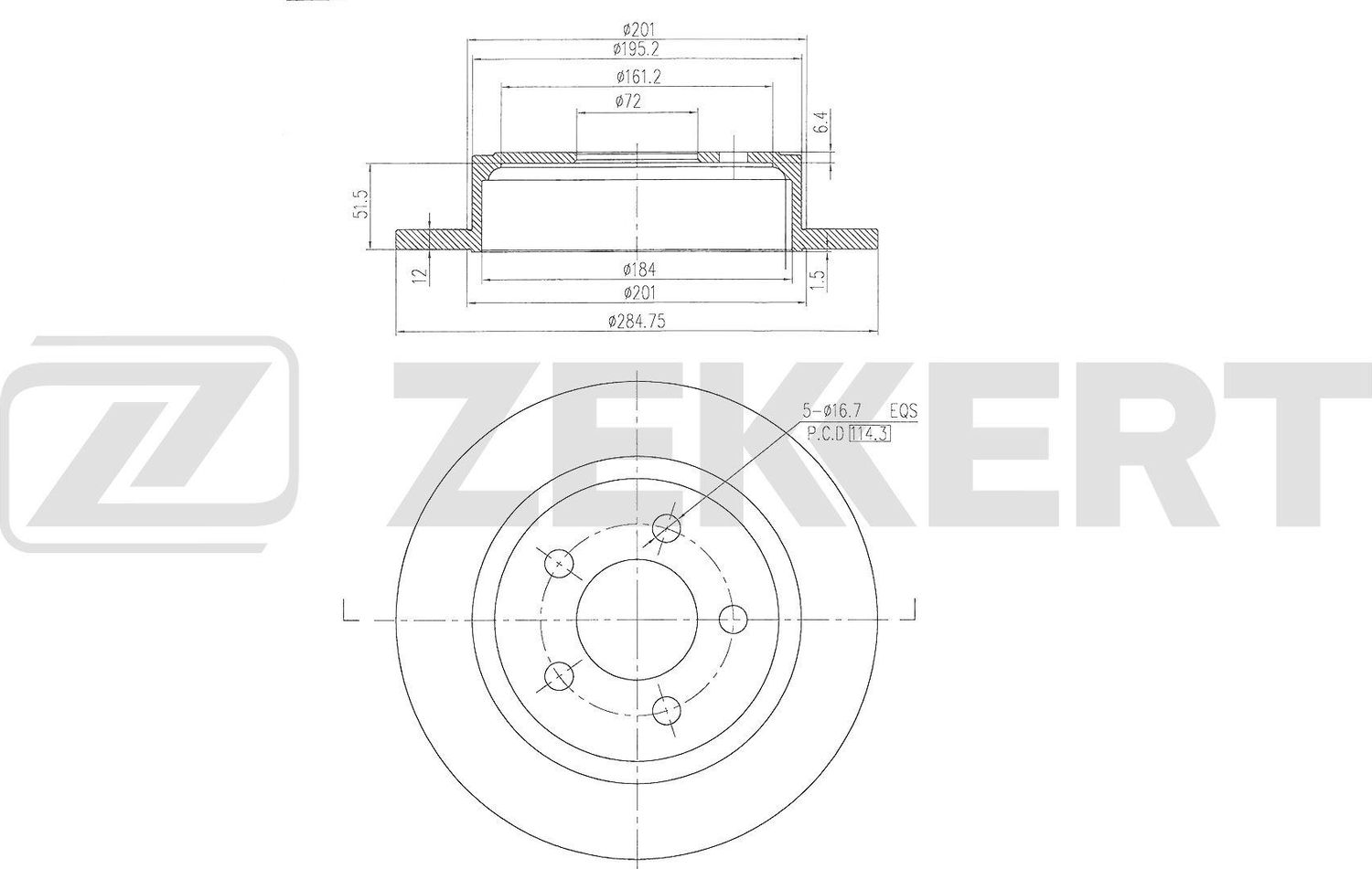 Тормозной диск Zekkert. Артикул BS-6684