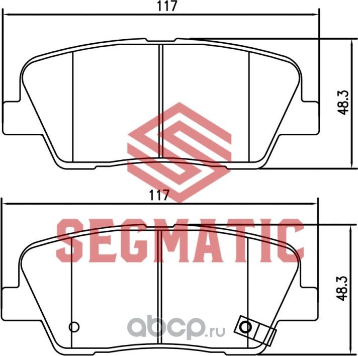 SGBP2593 Колодка торм диск зад Kia Sorento 2.4 2009-Hyundai Santa Fe 2.4 2010-20 (Segmatic) Segmatic. Артикул SGBP2593
