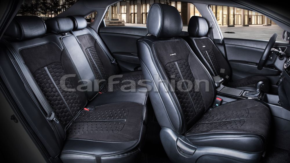 Накидки универсальные CarFashion Stalker Plus для авто, цвет Черный/Черный/Т. серый. Артикул 22424