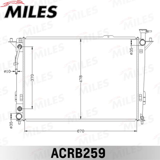 Радиатор охлаждения двигателя Miles (алюминий). Артикул ACRB259