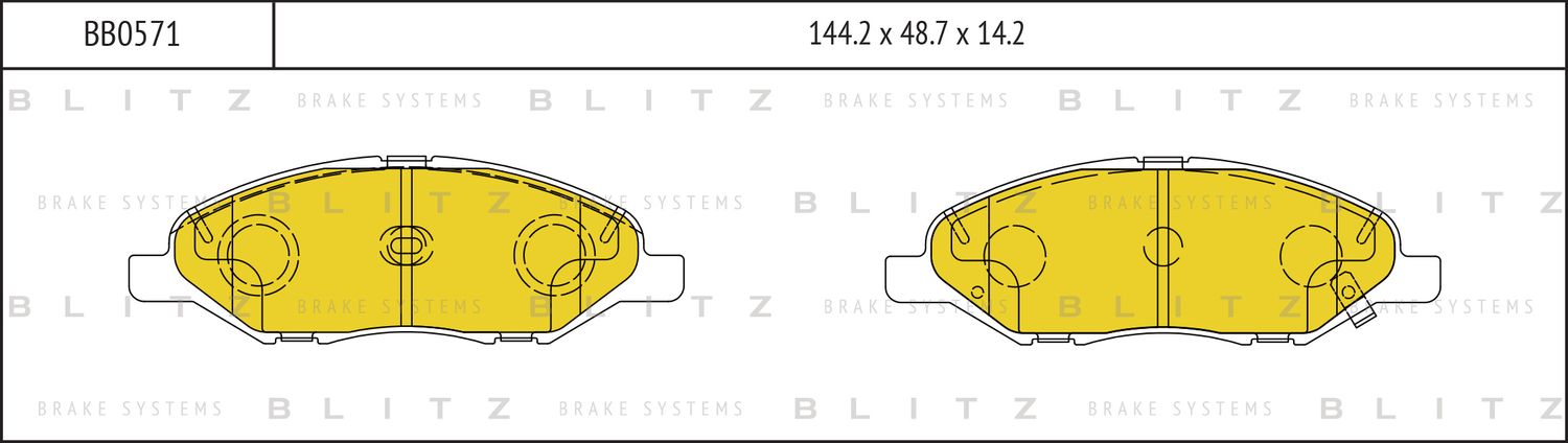 Колодки тормозные NISSAN TIIDA 07- передн. (Blitz). Артикул BB0571