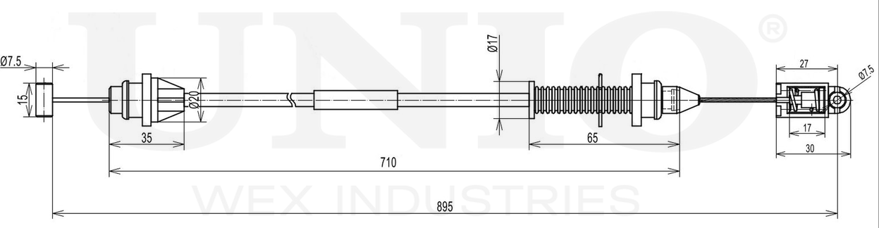Трос газа (Unio). Артикул CAB-40001