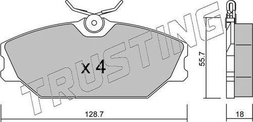 Тормозные колодки Trusting передние для Renault Clio II 2000-2013. Артикул 144.2