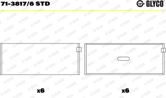 Вкладыши шатунные Glyco для PUCH G-modell W463 1989-1997. Артикул 71-3817/6 STD