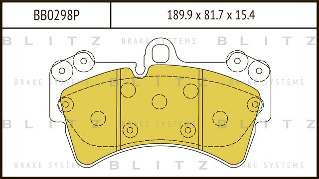 Колодки тормозные VW/PORSCHE/AUDI TOUAREG/CAYENNE/Q7 03- перед. (Blitz). Артикул BB0298P