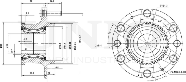 Ступица колеса с интегрированным подшипником (Unio). Артикул HUB-20132
