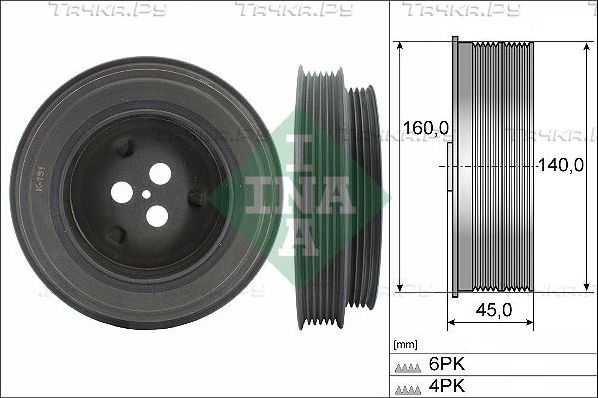 Шкив коленвала Ina для Ford Transit VIII 2013-2026. Артикул 544 0131 10