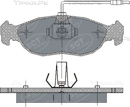 Тормозные колодки SCT-Germany передние для Peugeot 106 I 1996-2004. Артикул SP 214 PR