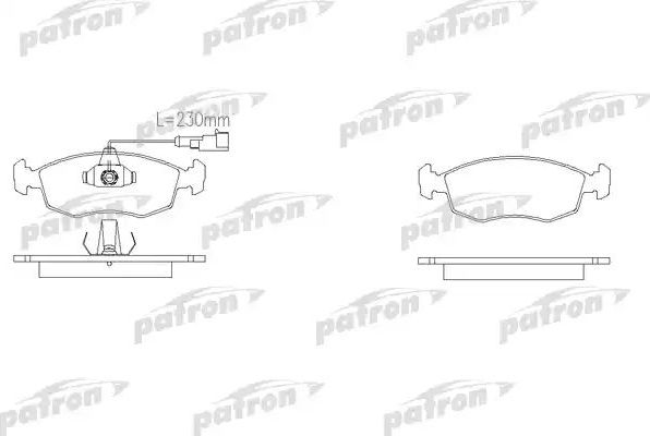 Тормозные колодки Patron передние для Fiat Palio I 1997-2012. Артикул PBP1377