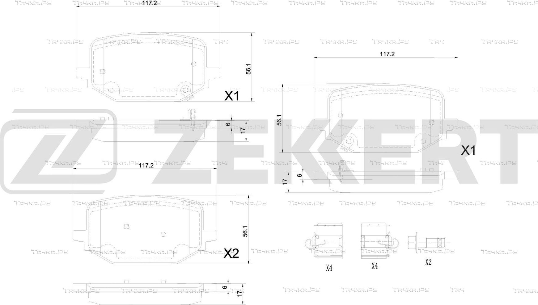 Тормозные колодки Zekkert. Артикул BS-1408