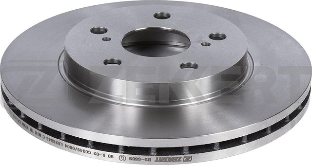 Тормозной диск Zekkert передний для Toyota Corolla E210 2018-2026. Артикул BS-6609