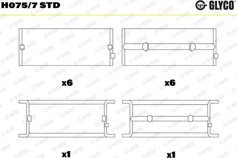 Вкладыши коренные Glyco для Mercedes-Benz Integro 2006-2026. Артикул H075/7 STD