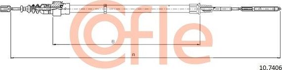 Трос ручника (тросик ручного тормоза) Cofle задний правый/левый для Volkswagen Golf IV 1998-2002. Артикул 92.10.7406