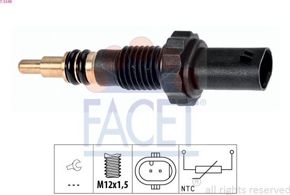 Датчик температуры охлаждающей жидкости Facet Made in Italy - OE Equivalent. Артикул 7.3348